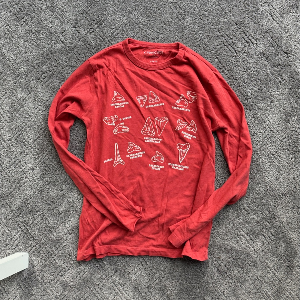 Crewcuts Vibrant Red Long Sleeve Tee